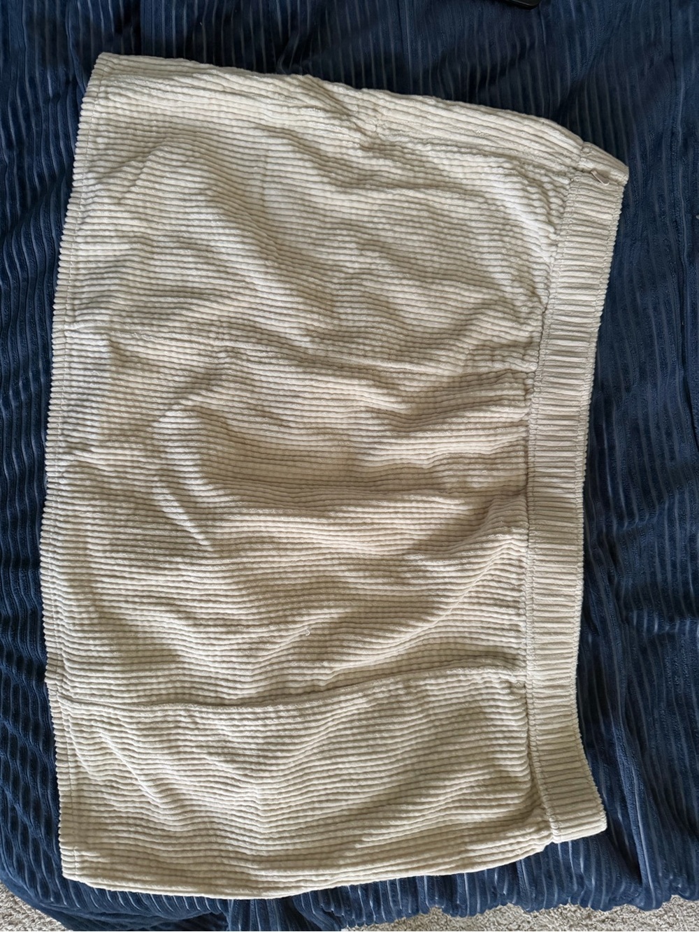 aerie Cream Corduroy Ribbed Mini Skirt